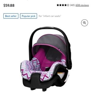 Evenflo Nurture 22 lbs Infant Car Seat, Chevron Purple